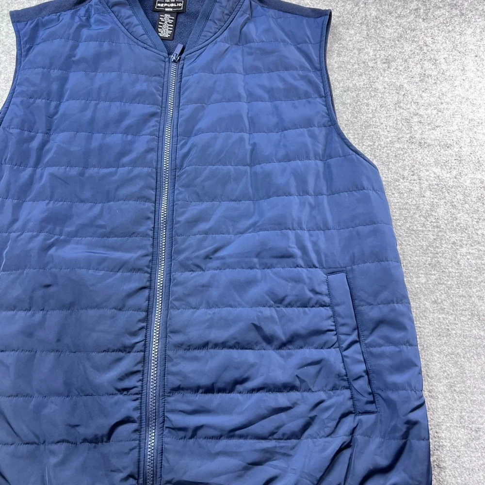 For The Republic Men's Dark Blue Quilted Vest zs XXL - Picture 5 of 11